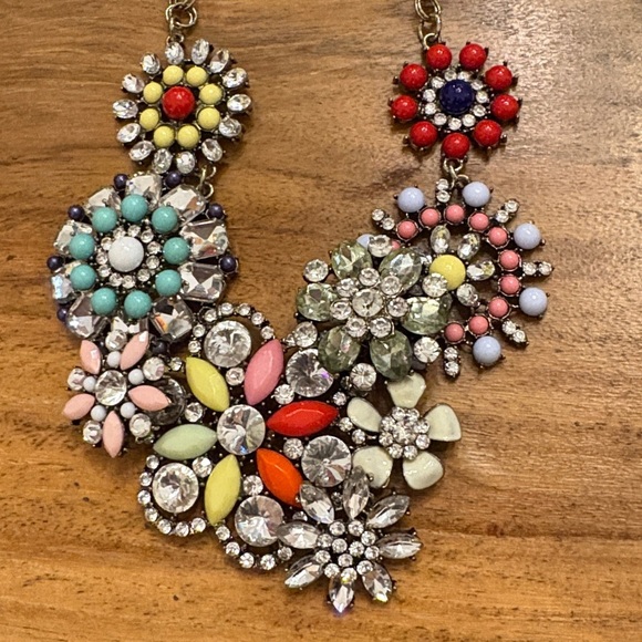 J Crew Floral Multicolor Statement Necklace - Picture 5 of 13